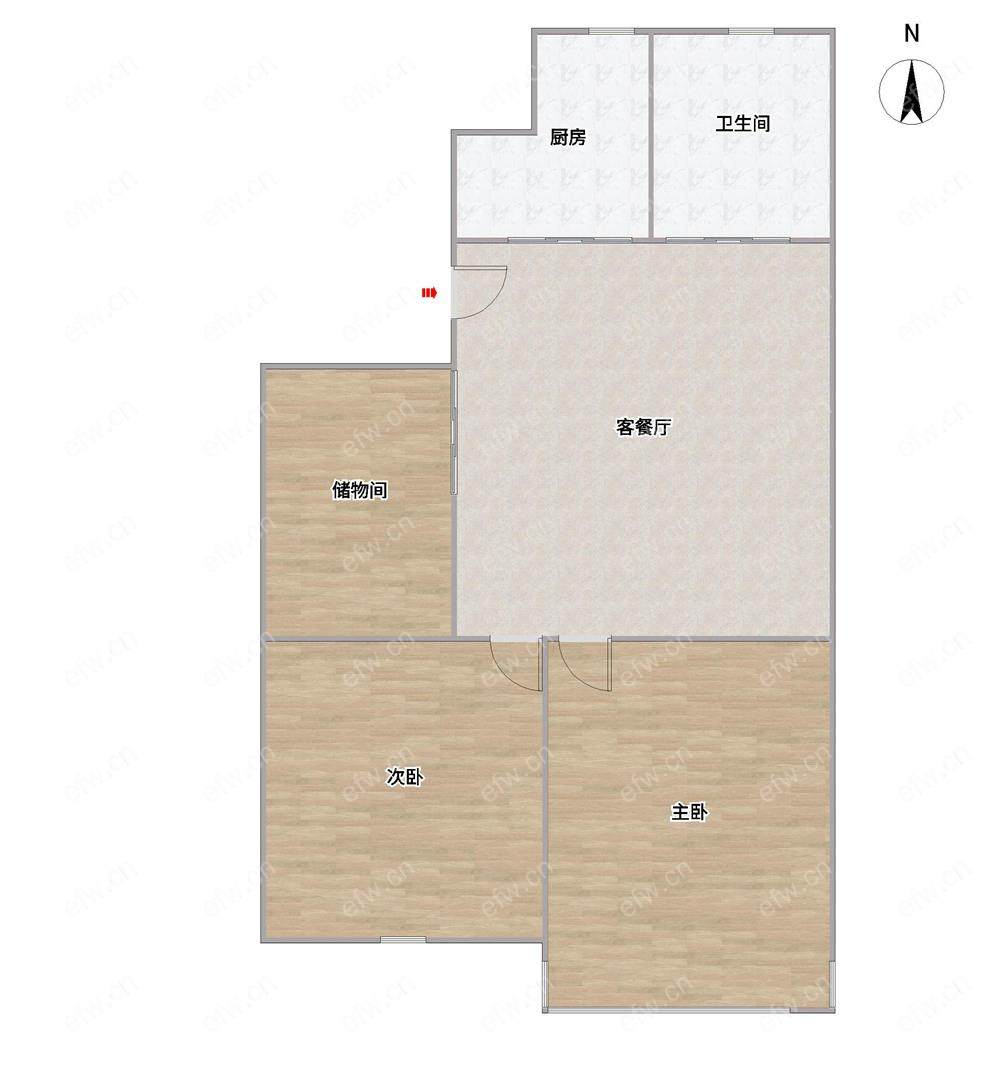 市中心繁华地段德兴巷精装二卧室朝阳户型采光好