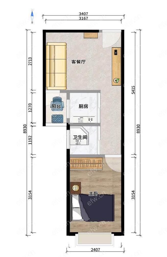 建乐家园（建乐苑） 1室1厅