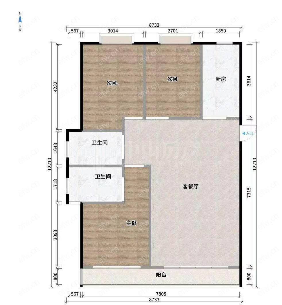 年华里（九龙仓时代上城C区） 3室2厅