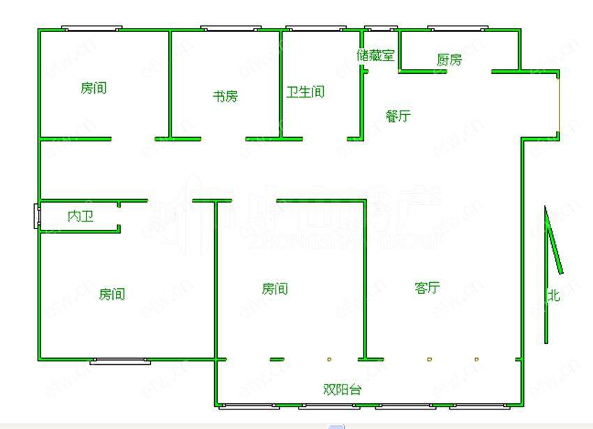 印象湖滨路劲 4室2厅一共4户，原始户型，公用厨房餐客厅，