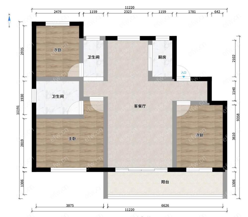 龙湖洋房 一梯两户双阳台双卫