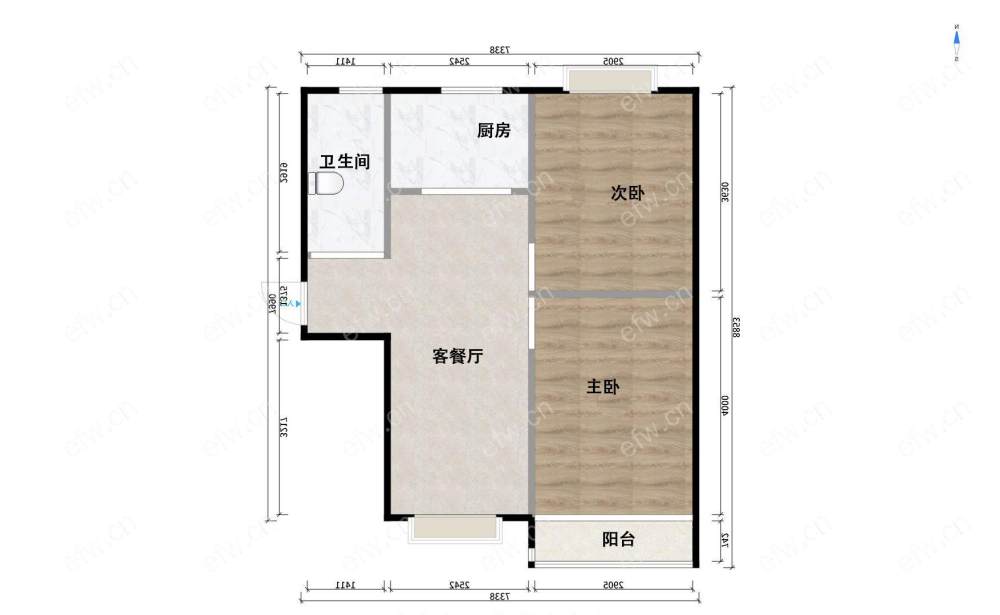 五河苑2房2厅，南北通透，诚心出售