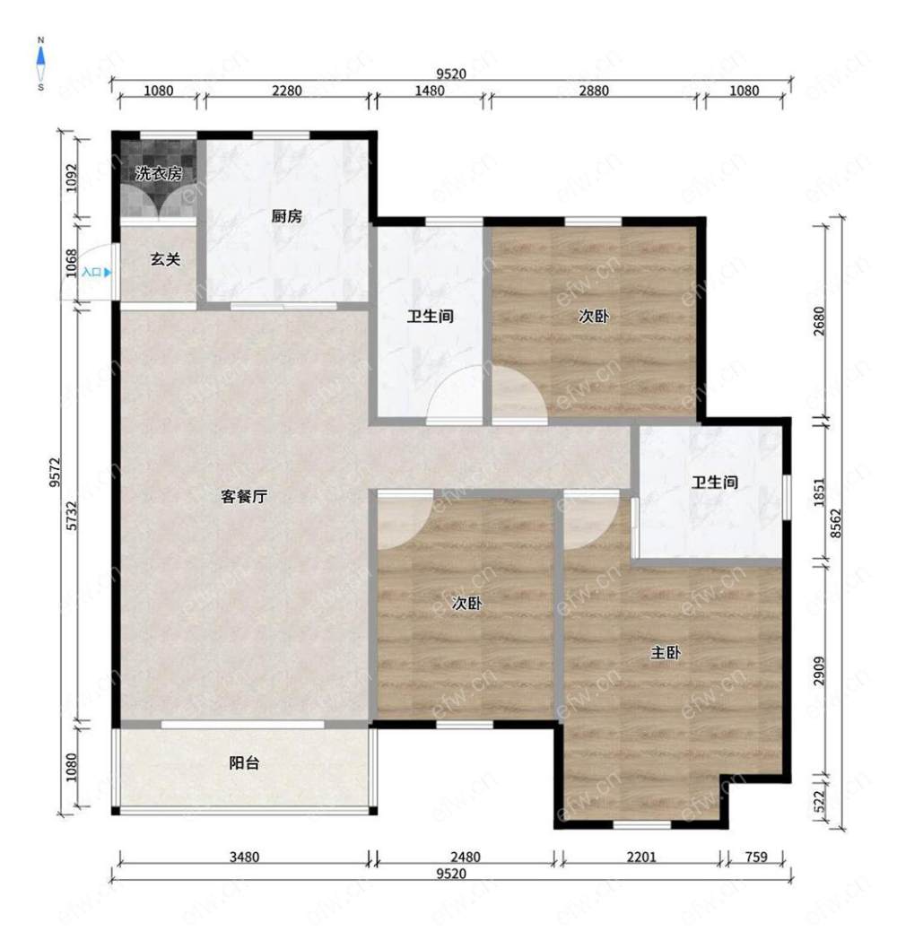 蓉湖山水（奕盛花园） 3室2厅