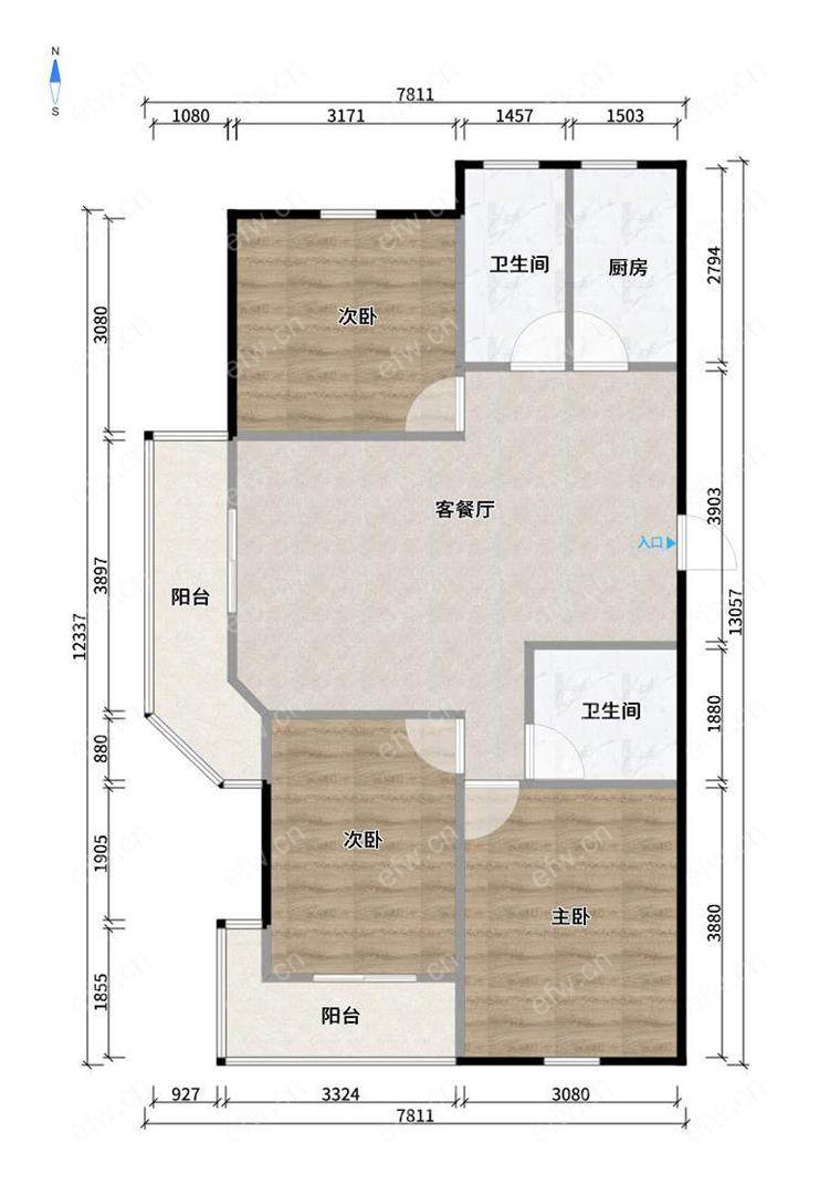 蓉湖山水（奕盛花园） 3室2厅