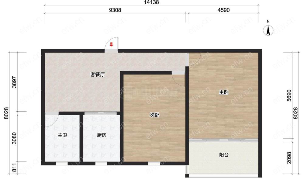 天河小区 2房 全明户型 另送家电