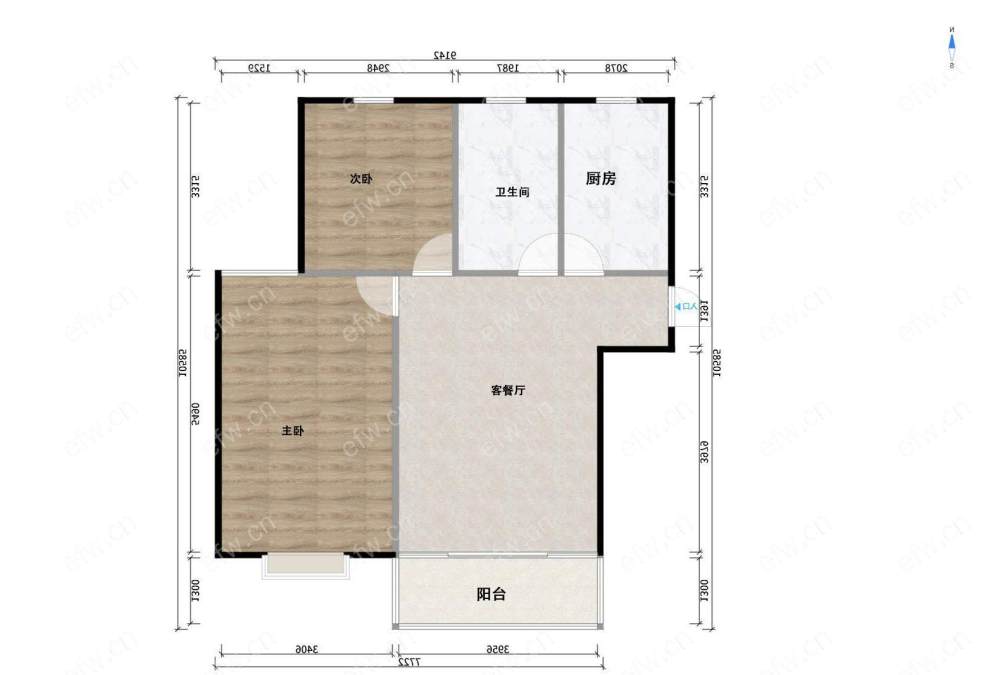 广石家园 2室1厅 总高11层的小高层