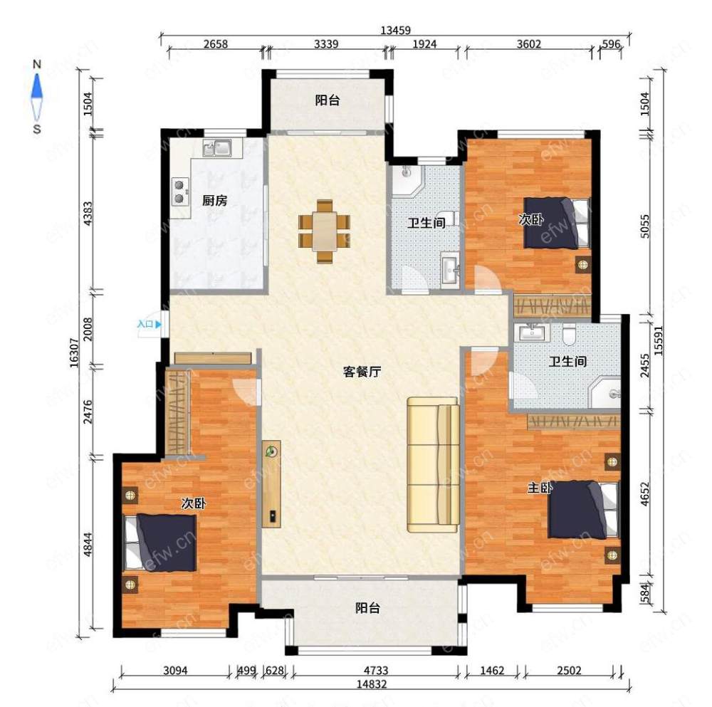 中海凤凰熙岸（中海凤凰璟园一期1-17号）位置好，环境优雅，122.9平米精装3房