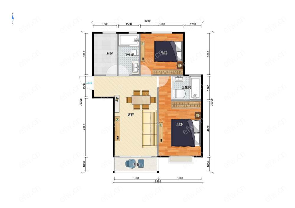住友家园 沿河景观房户型通透