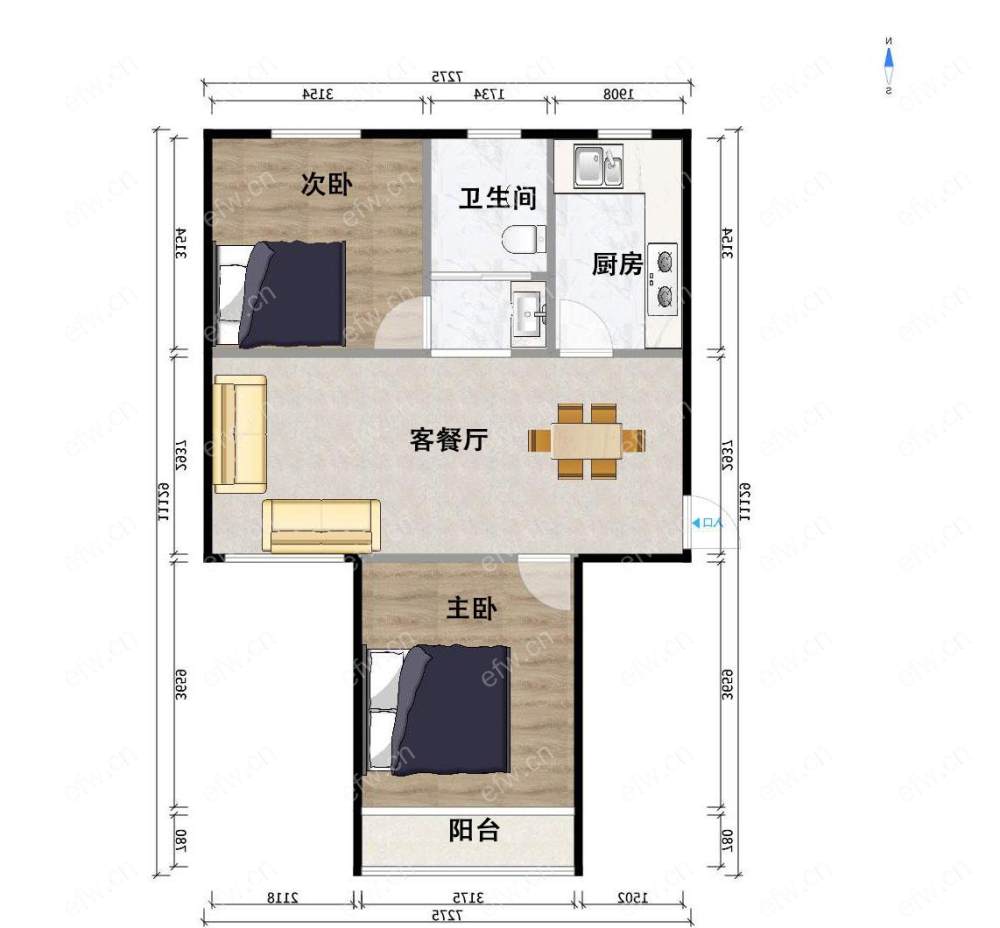 丰涵家园 2室2厅