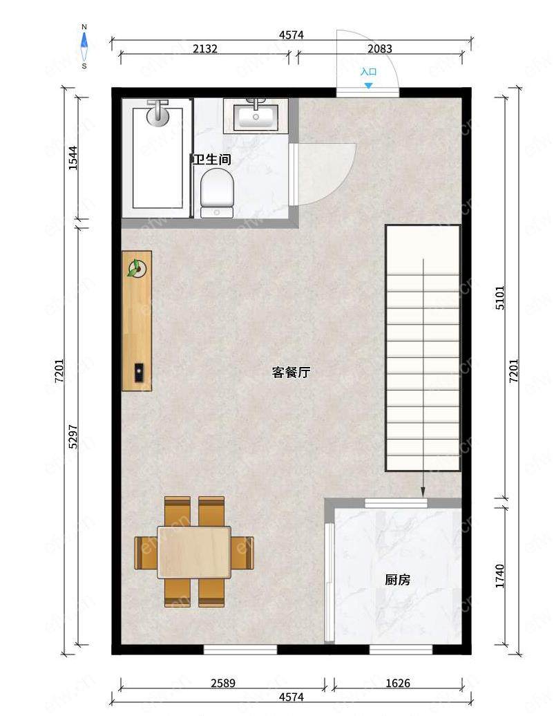 双达时代大厦古运传奇 2室1厅