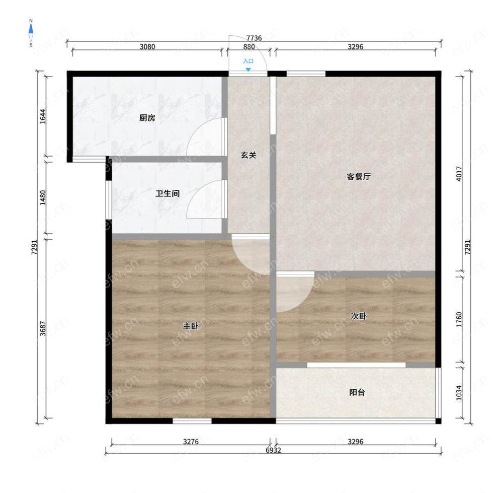 新惠家园（西区125-173） 1室1厅