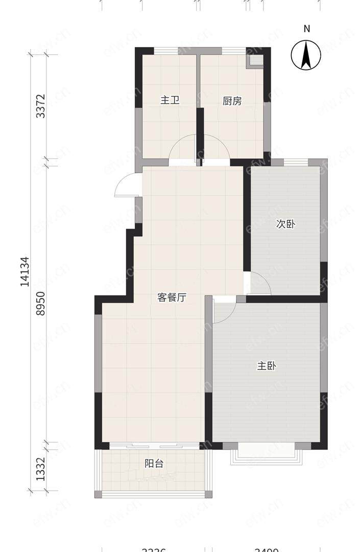 凤翔馨城 2室1厅