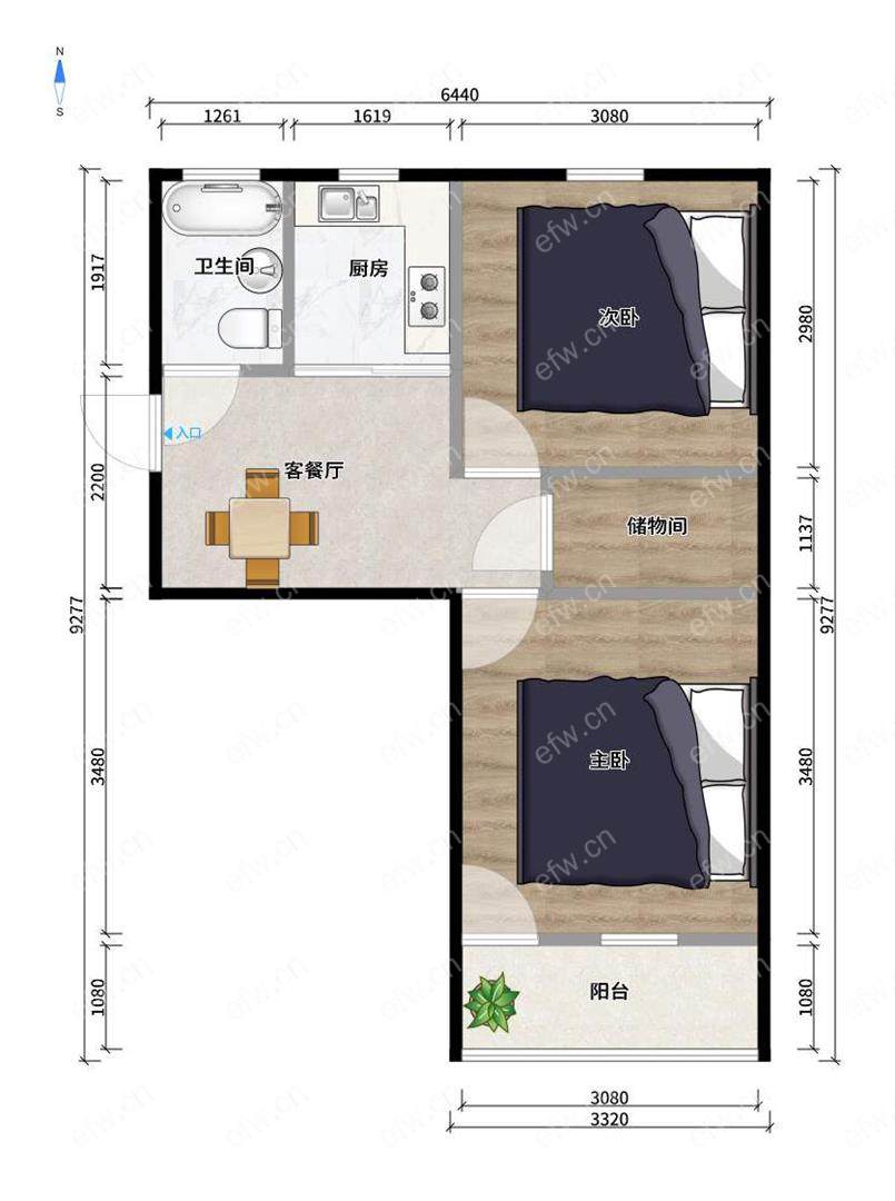 惠龙新村E区  2室1厅