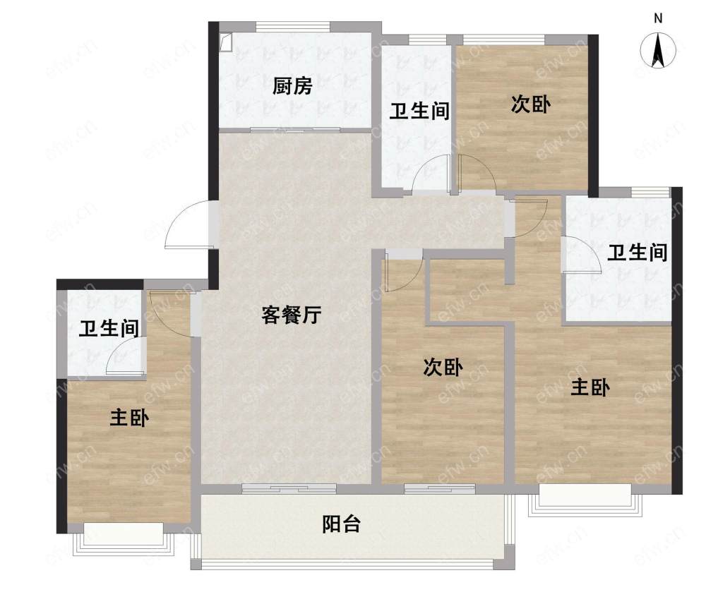 小区中间位置 精装洋房 四开间朝南 从未入住