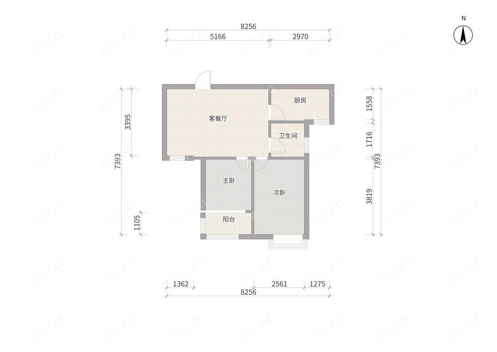 兴竹家园 2室1厅 75.51平