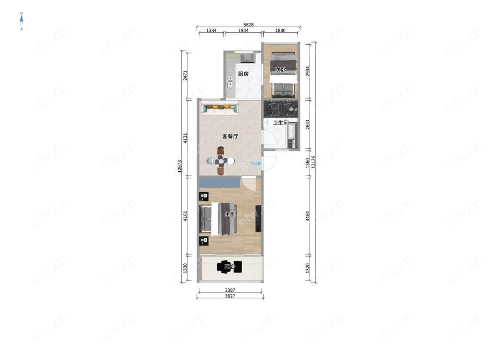 沁园新村 1房 全明户型 另送家电