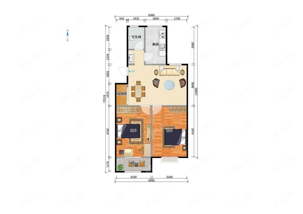 village room房 全明户型 另送家电