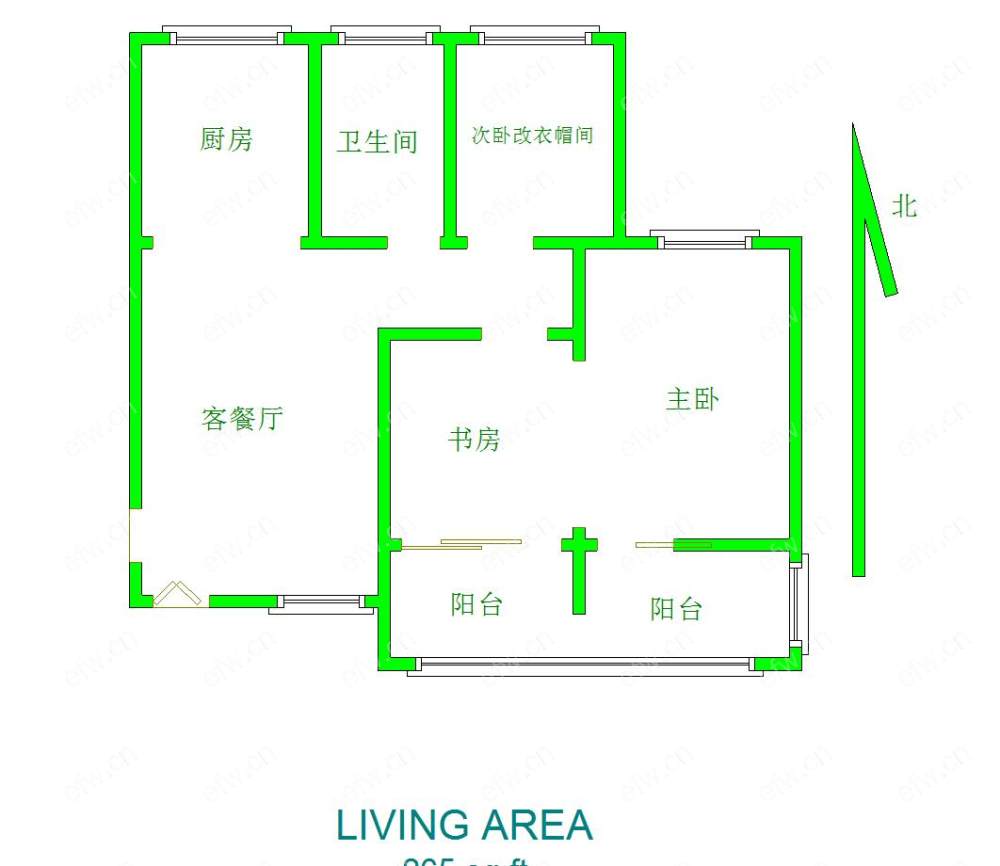 环湖苑精装大单间，原是三房，改成了一房两厅加衣帽间