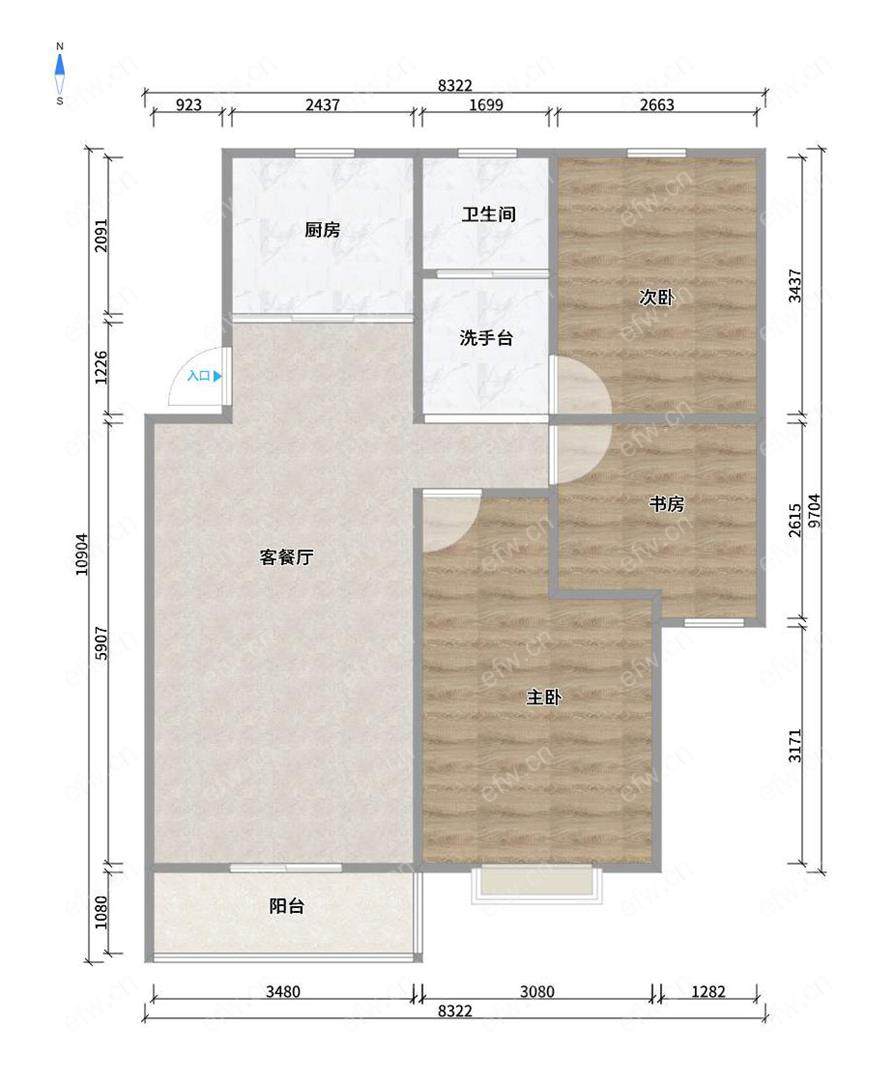 春满园大3房中间楼层南北通透