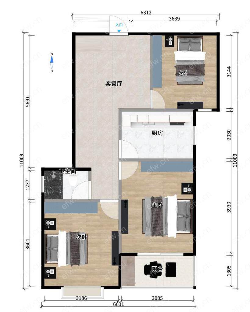 建乐家园（建乐苑） 3室2厅