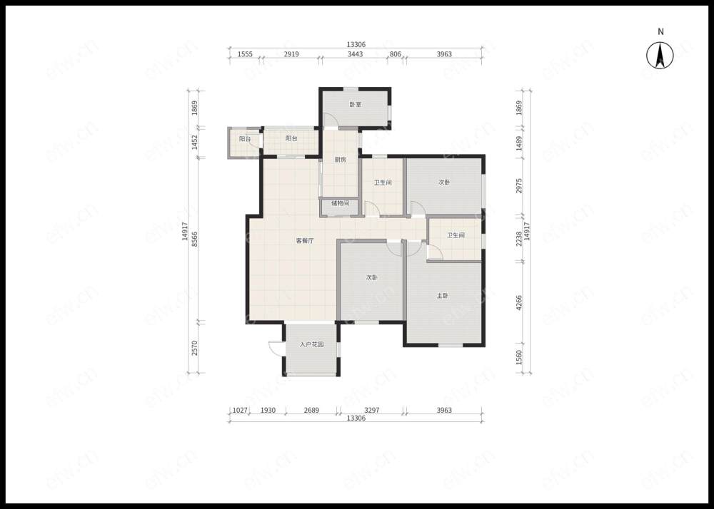 美新玫瑰庄园 4房 全明户型 另送家电