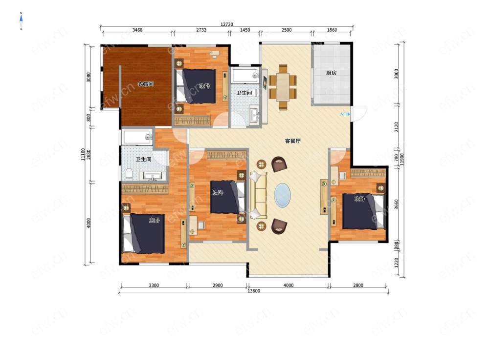 紫金伴山 5室2厅，豪华装修