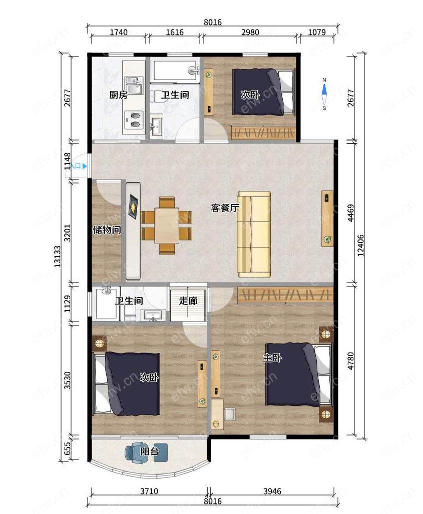 瑞希苑 3房 全明户型 另送家电
