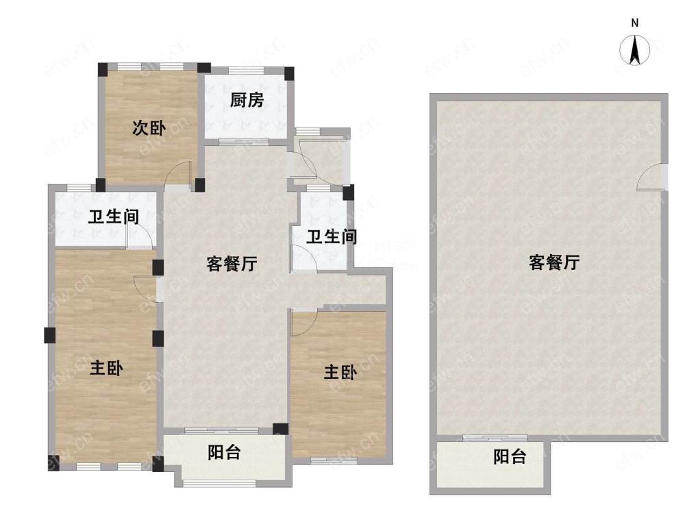 阳光100阿尔勒莱蒙湖畔（星空洋房） 4房 全明户型