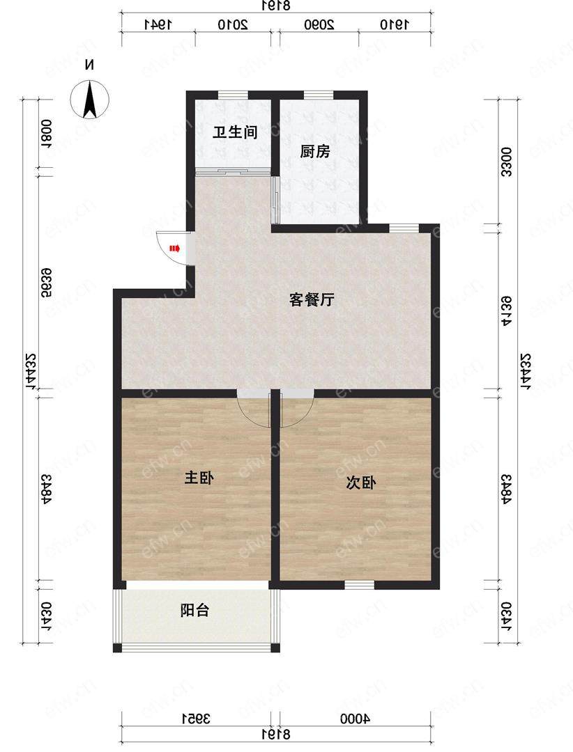 凤翔馨城 2房 全明户型 另送家电