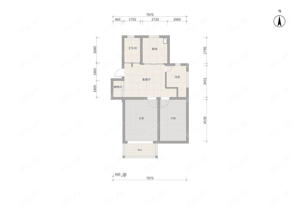 红旗花园B区 2室1厅