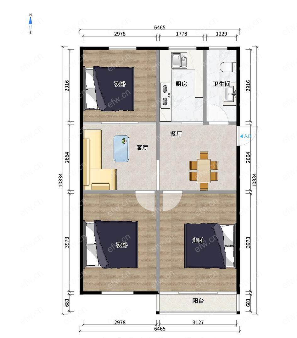 解放新村(喻康苑) 3室2厅