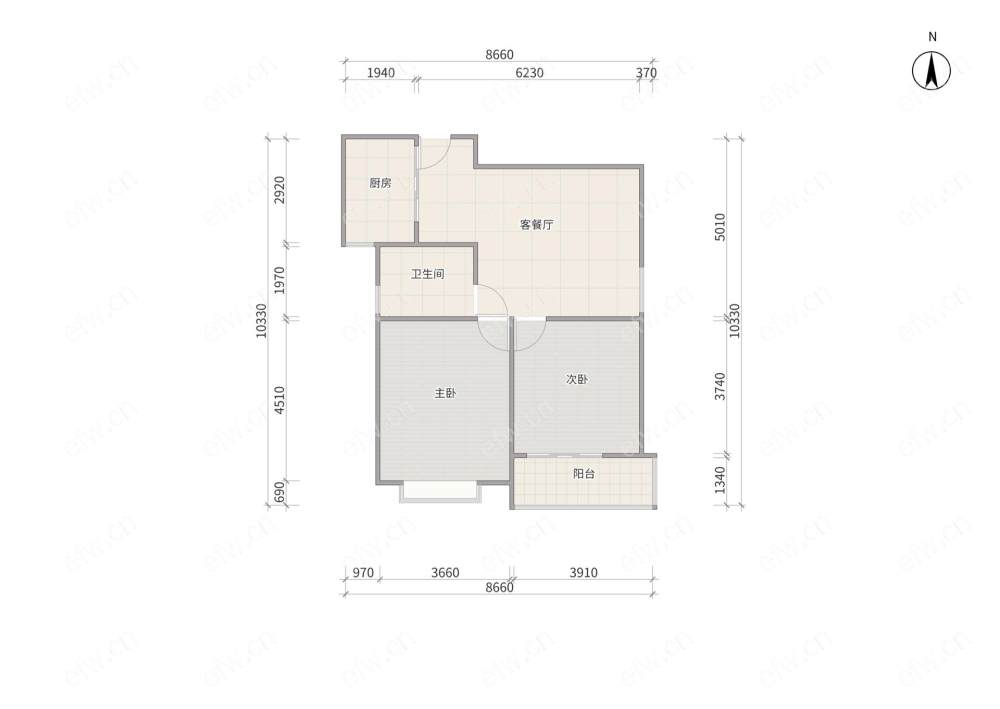 商品房精装兴竹家园 2室1厅