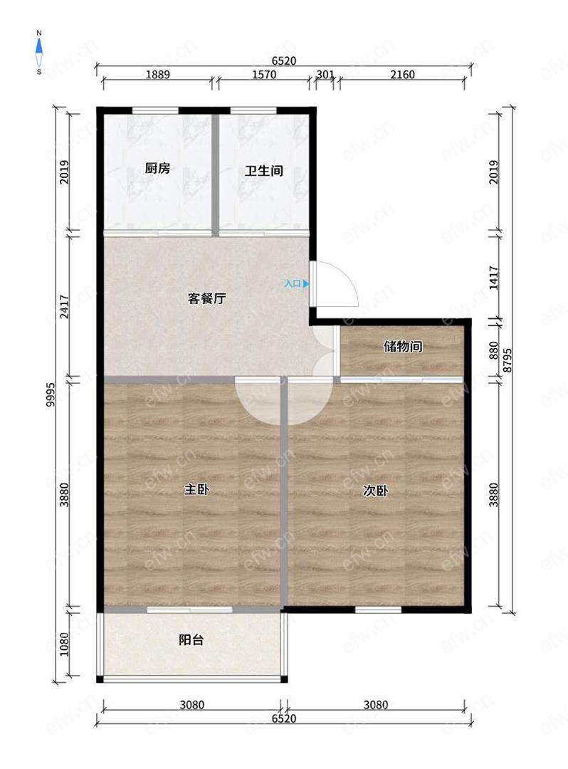 惠龙新村 2室1厅精装修。