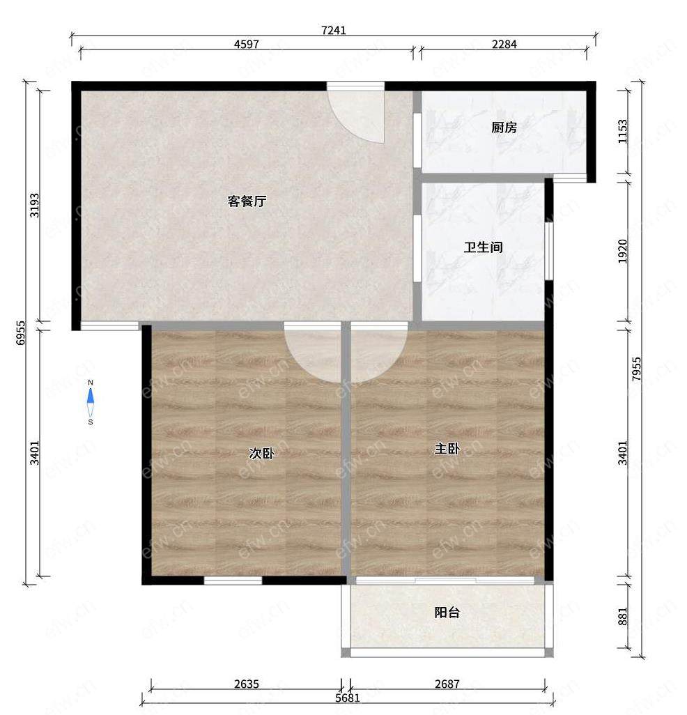 新纺家园(金星家园) 2室1厅