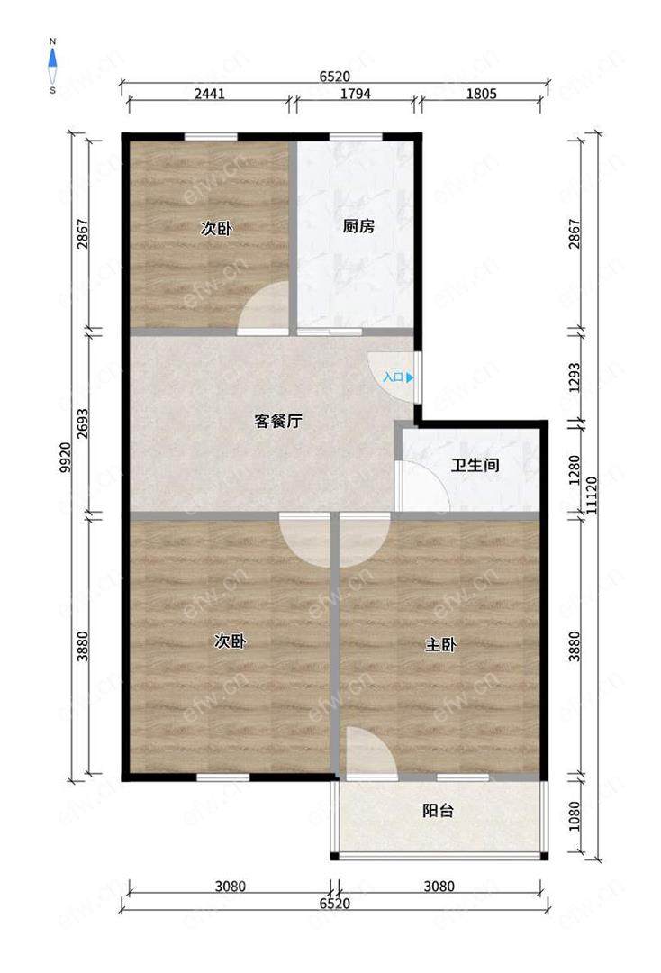 钱桥花园路 3室1厅