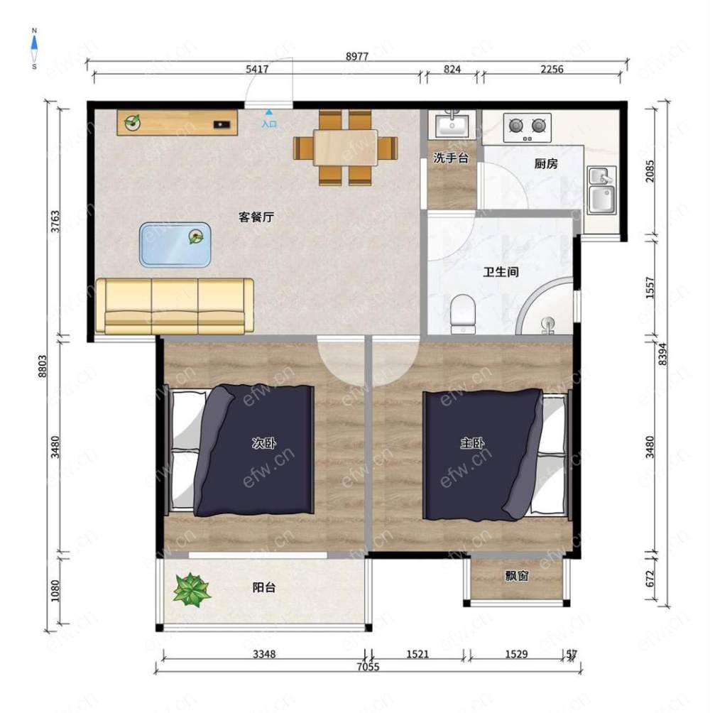 惠景家园 2室2厅商品房