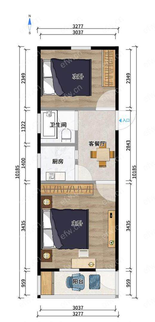 新苏新村 2室1厅房东急卖