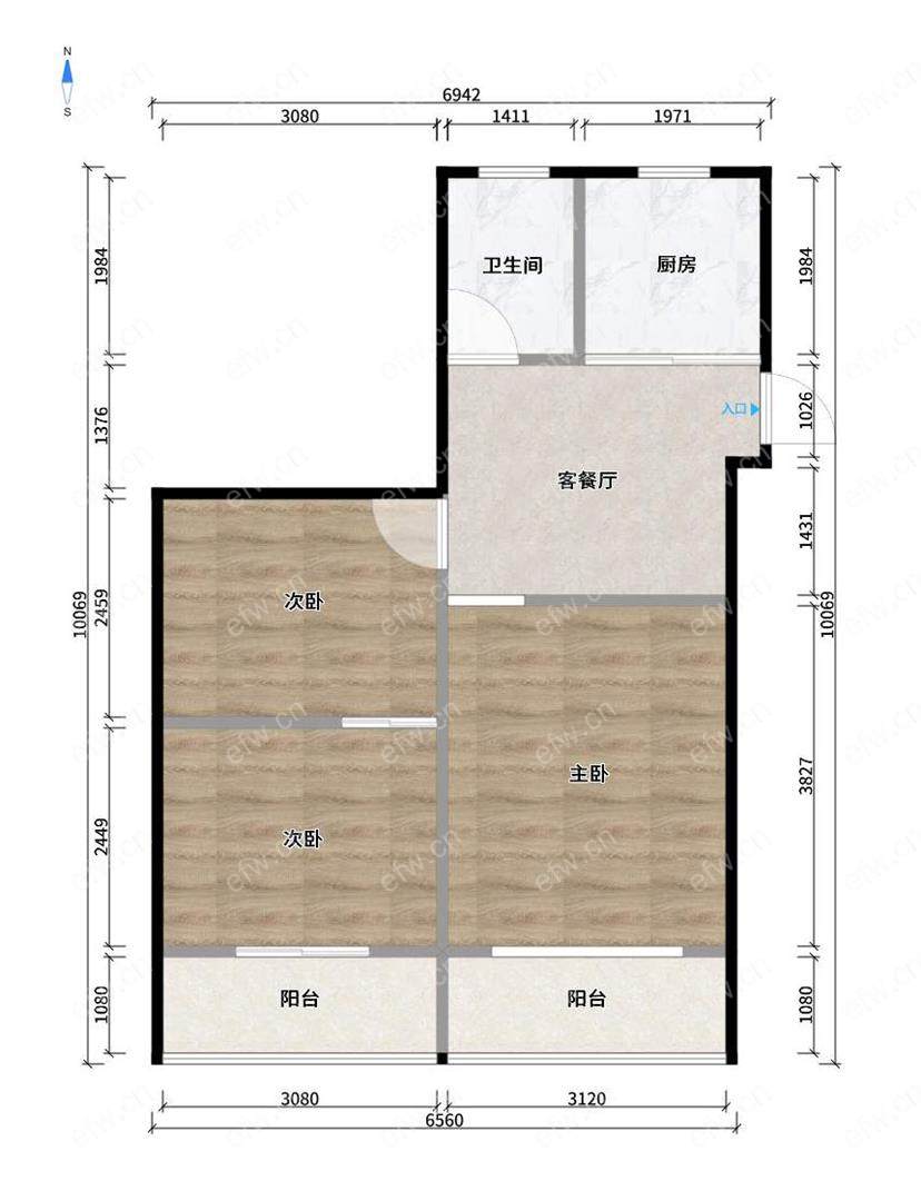惠龙新村      3室1厅