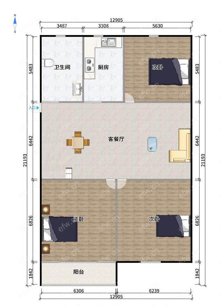 棉花巷一楼精装 3室2厅房东自住房