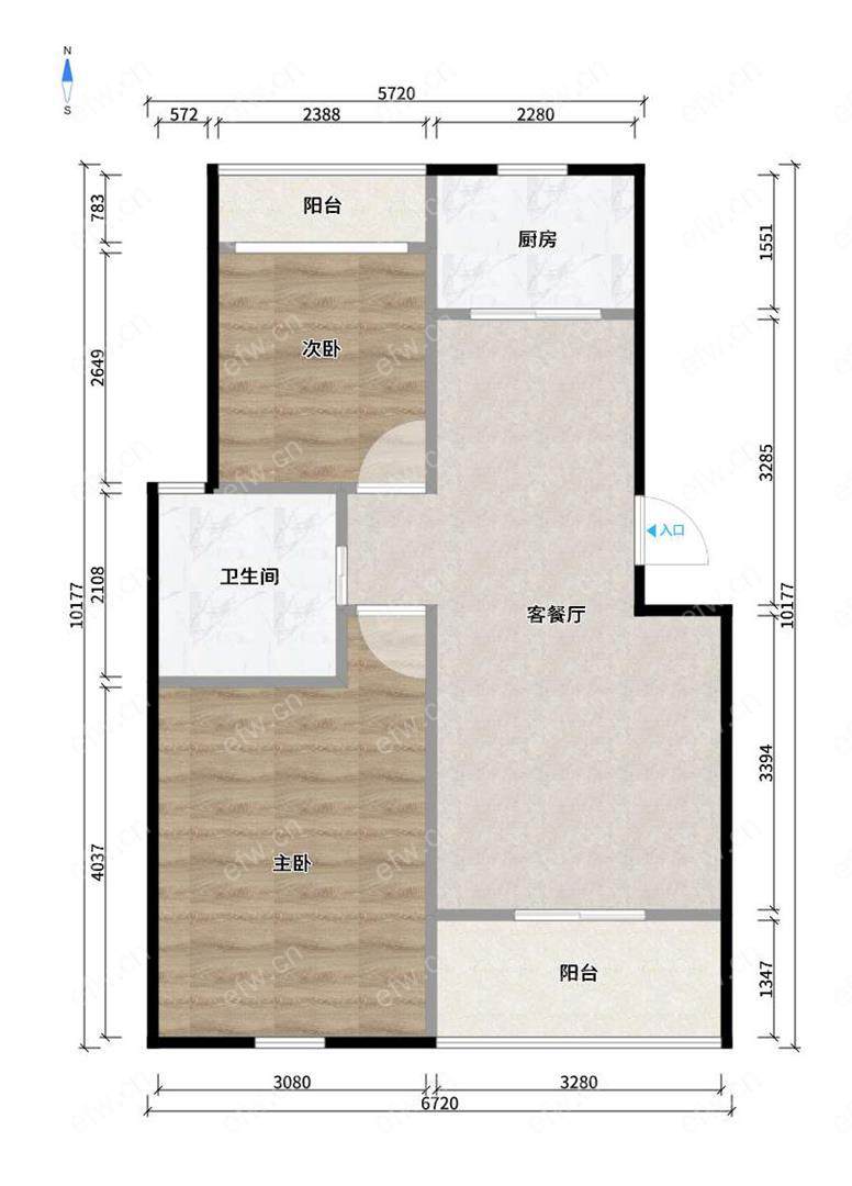 隆泉园 2室2厅 户型正气 南边通透