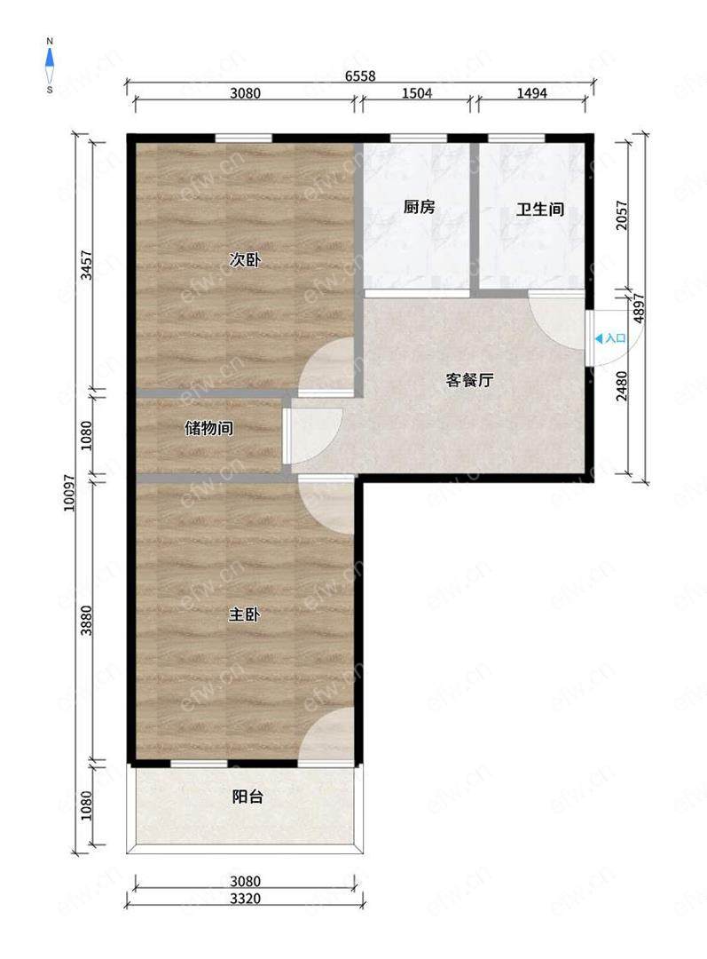 锡航新村 经典2房 东边户 全明