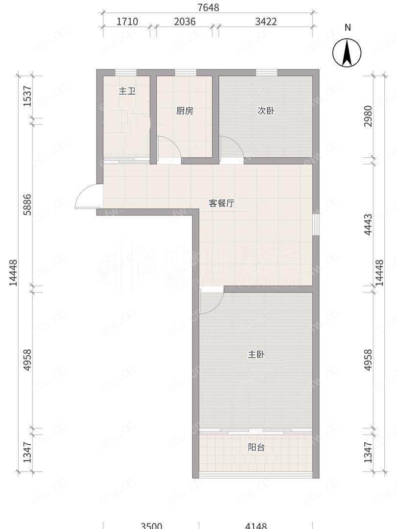 五河苑 2居室 精装 小高层 中间楼层