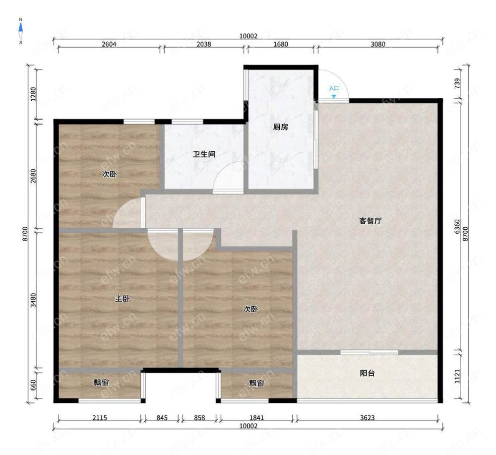 婚装全明东边户3房,西溪碧桂园(洋溪雅苑) 格局工整合理