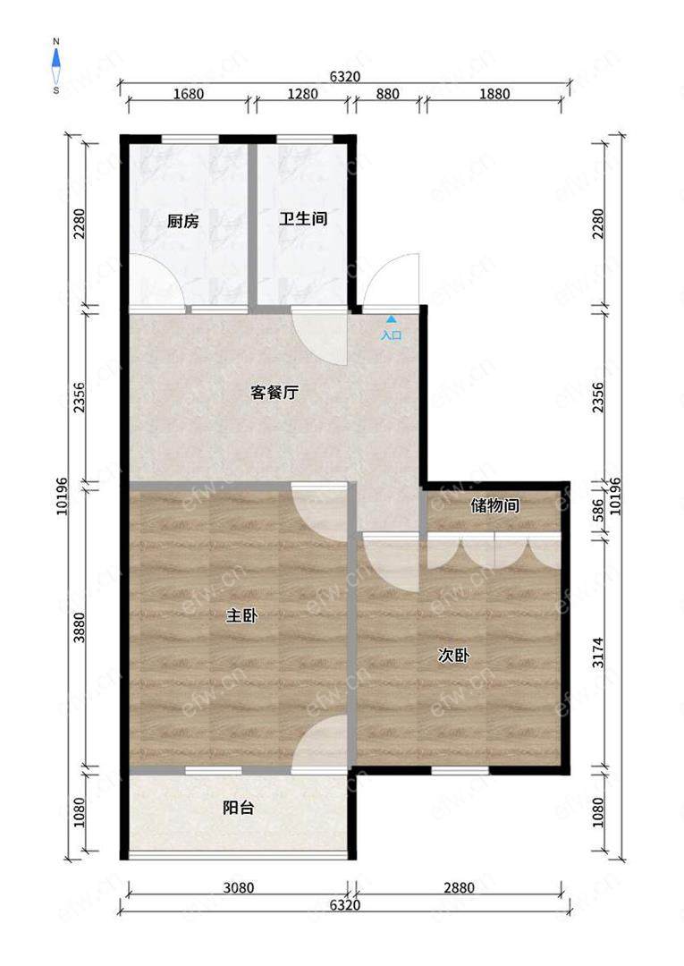 盛岸路位置好，环境优雅，68平米精装2房