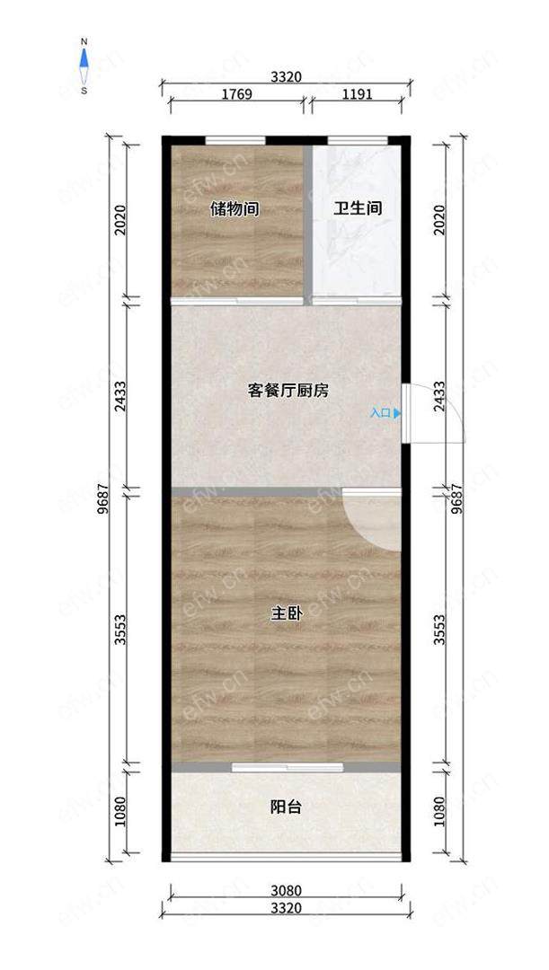 盛岸二村 1室1厅 精装修