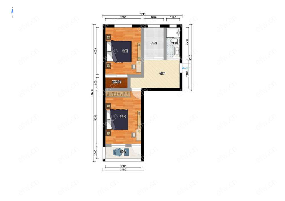 东横山 2室1厅精装修 诚心出售