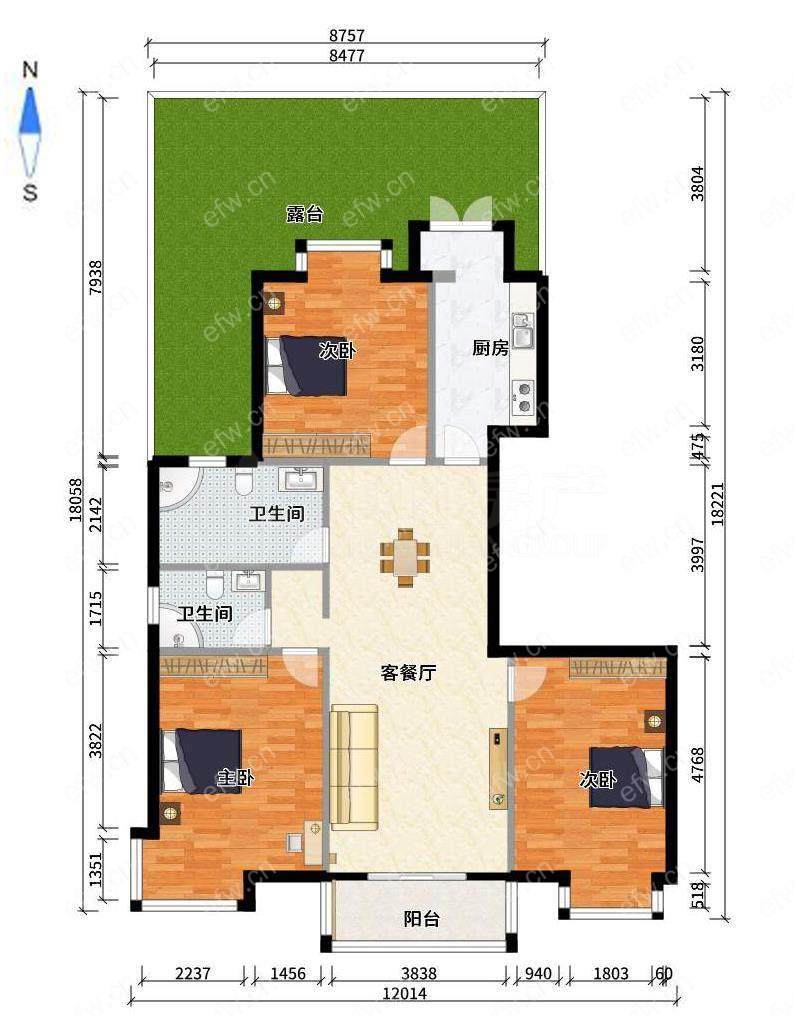 仙河苑二期南区精装3室  随时看房 拎包入住