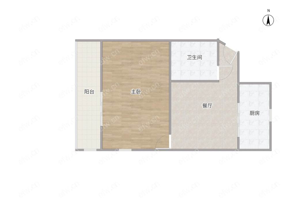 水车湾   1室2厅   51.28平1