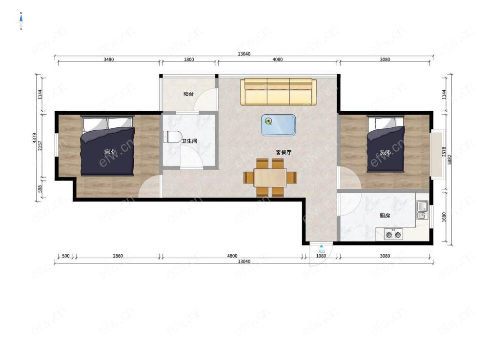 金岸世家（2-35）位置好，环境优雅，84.60平米精装2房