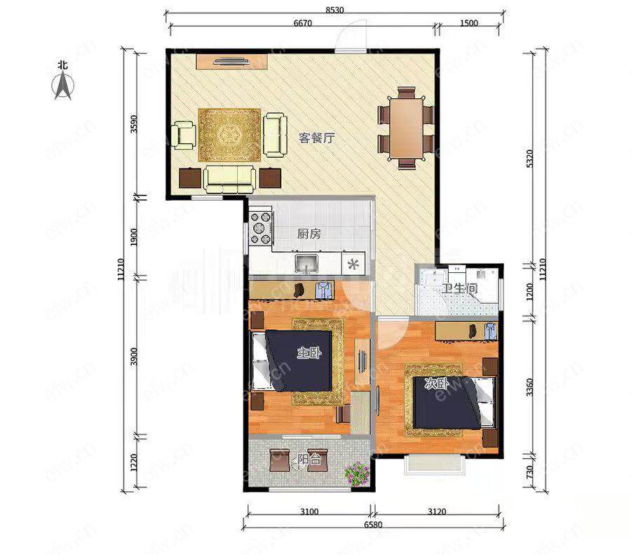 建乐家园（建乐苑） 经典2房 东边户1